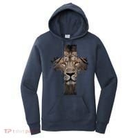 Christian Religious Jesus The Lion Of Judah Cross Retro Women's Hoodie thumb 0