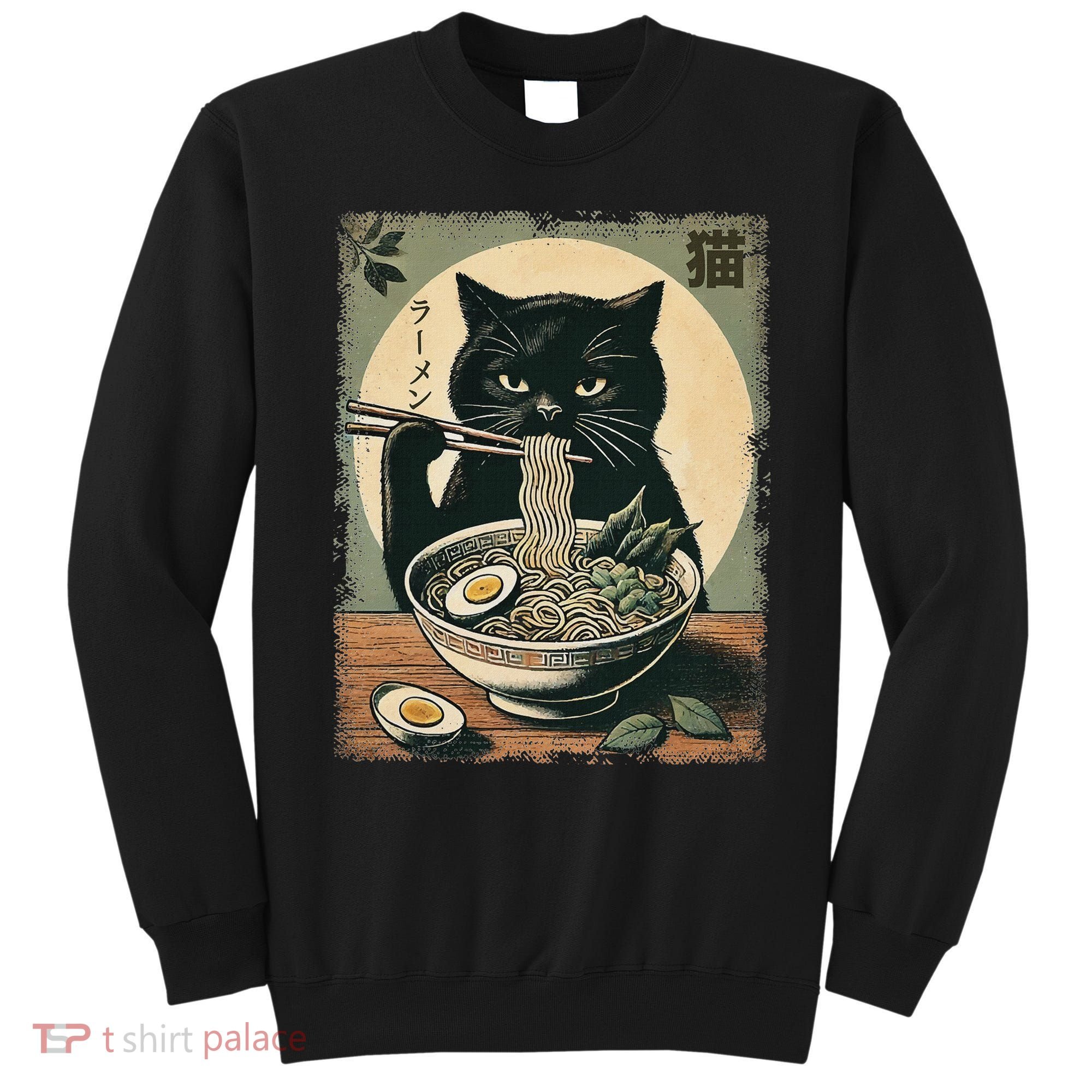 Cat Ramen Japanese Funny Graphic Kawaii Cat Anime Gifts Sweatshirt