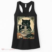 Cat Ramen Japanese Funny Graphic Kawaii Cat Anime Gifts Women's Tank Top thumb 0