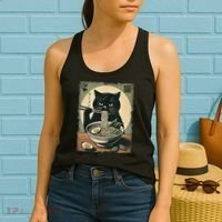 Cat Ramen Japanese Funny Graphic Kawaii Cat Anime Gifts Women's Tank Top thumb 2