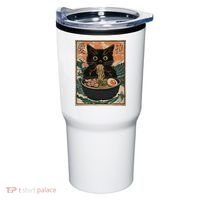 Cat Ramen Japanese Art Great Wave Kanagawa Funny Graphic Tumbler thumb 0