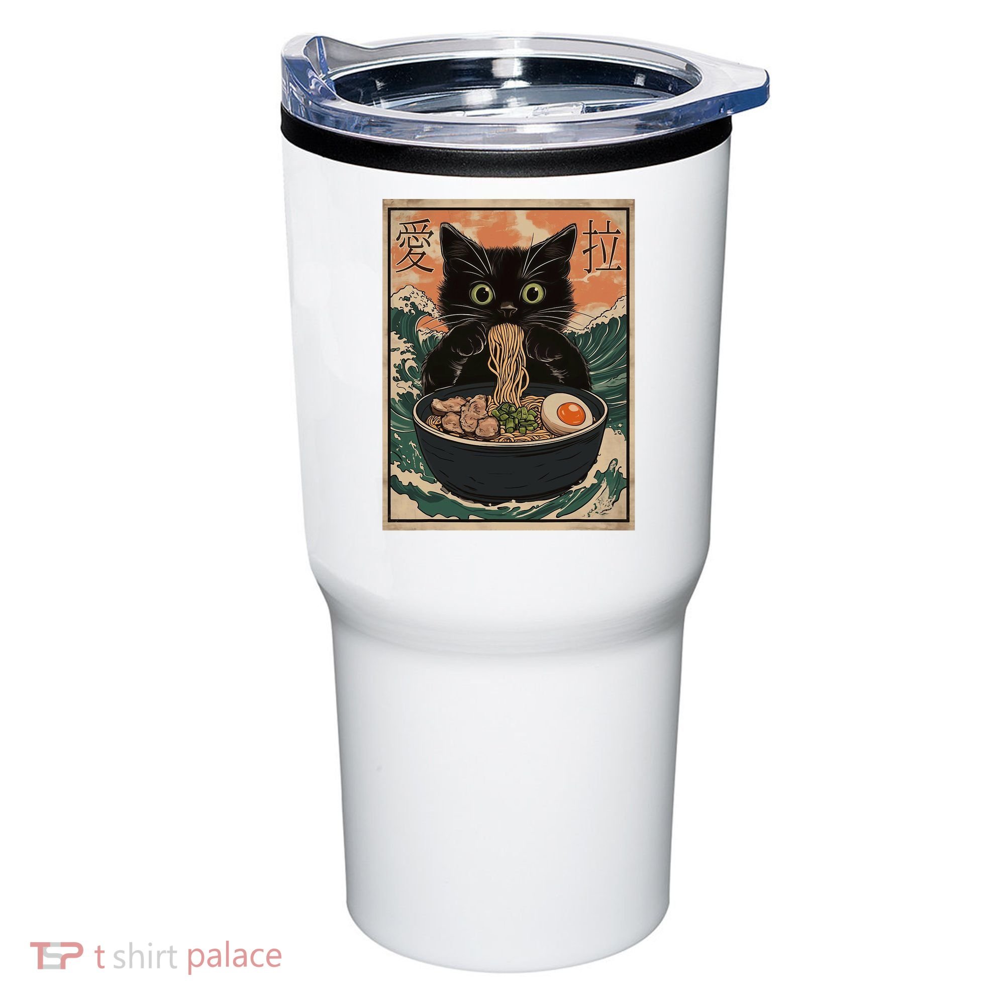 Cat Ramen Japanese Art Great Wave Kanagawa Funny Graphic Tumbler