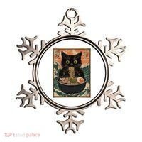 Cat Ramen Japanese Art Great Wave Kanagawa Funny Graphic Ornament thumb 0