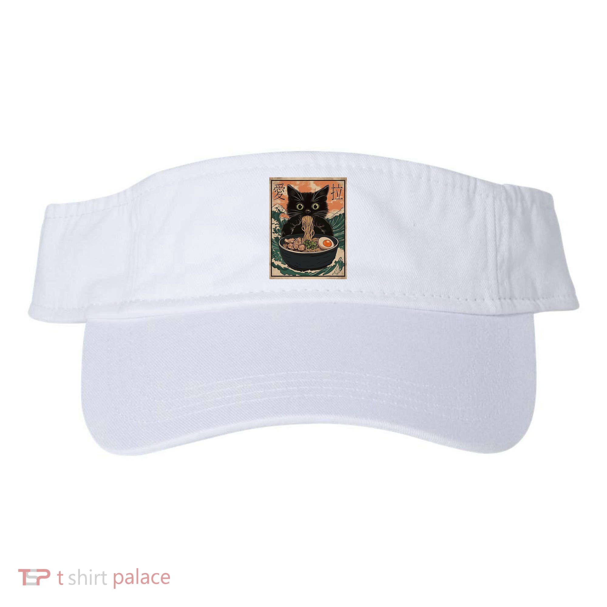 Cat Ramen Japanese Art Great Wave Kanagawa Funny Graphic Visor
