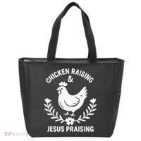 Chicken Raising & Jesus Praising Tote Bag thumb 0