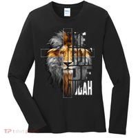 Christian Religious Jesus The Lion Of Judah Easter Yeshua Women's Long Sleeve Shirt thumb 0