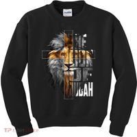 Christian Religious Jesus The Lion Of Judah Easter Yeshua Kids Sweatshirt thumb 0