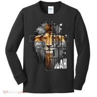 Christian Religious Jesus The Lion Of Judah Easter Yeshua Kids Long Sleeve Shirt thumb 0