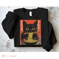 Cat Ramen Japanese Funny Anime S Kawaii Cat Women Sweatshirt thumb 2