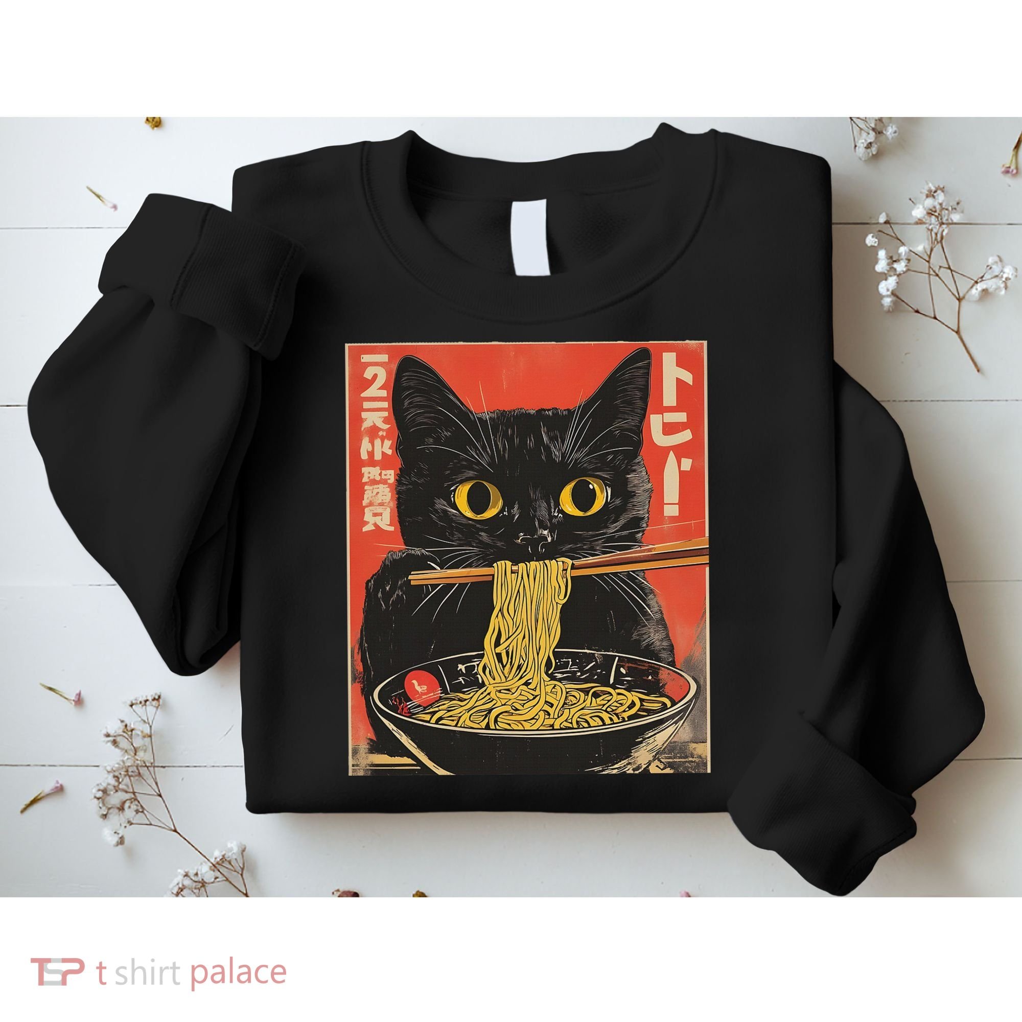 Cat Ramen Japanese Funny Anime S Kawaii Cat Women Sweatshirt