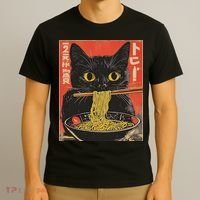 Cat Ramen Japanese Funny Anime S Kawaii Cat Women T-Shirt thumb 3