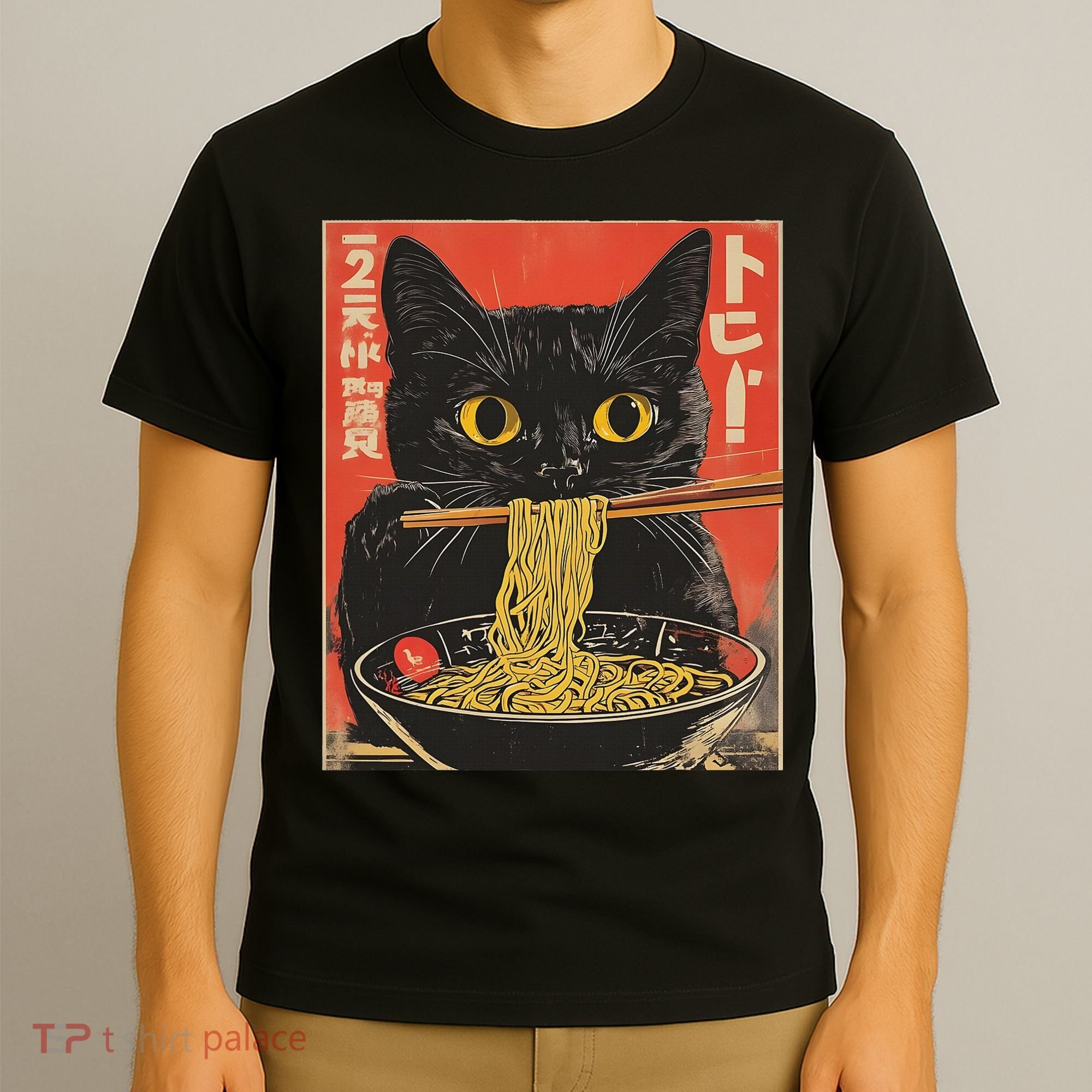 Cat Ramen Japanese Funny Anime S Kawaii Cat Women T-Shirt