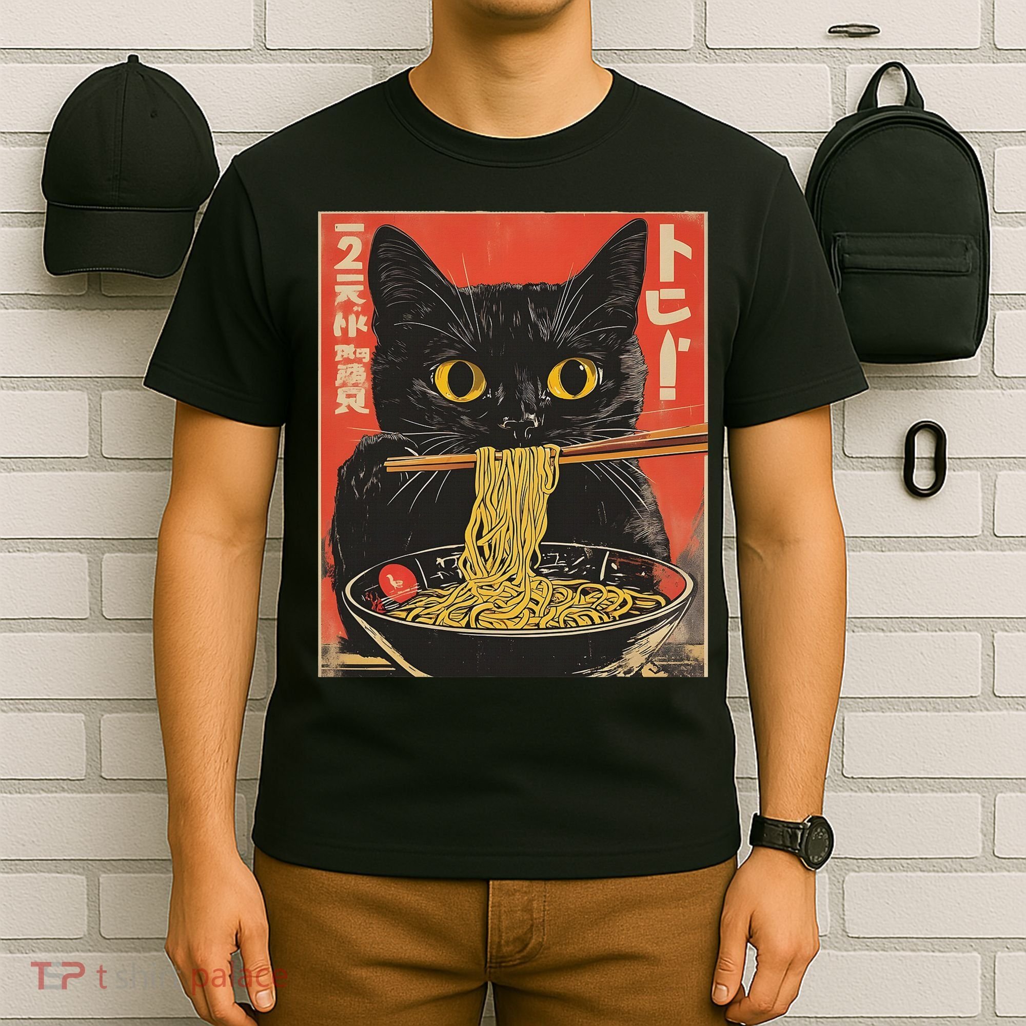 Cat Ramen Japanese Funny Anime S Kawaii Cat Women T-Shirt