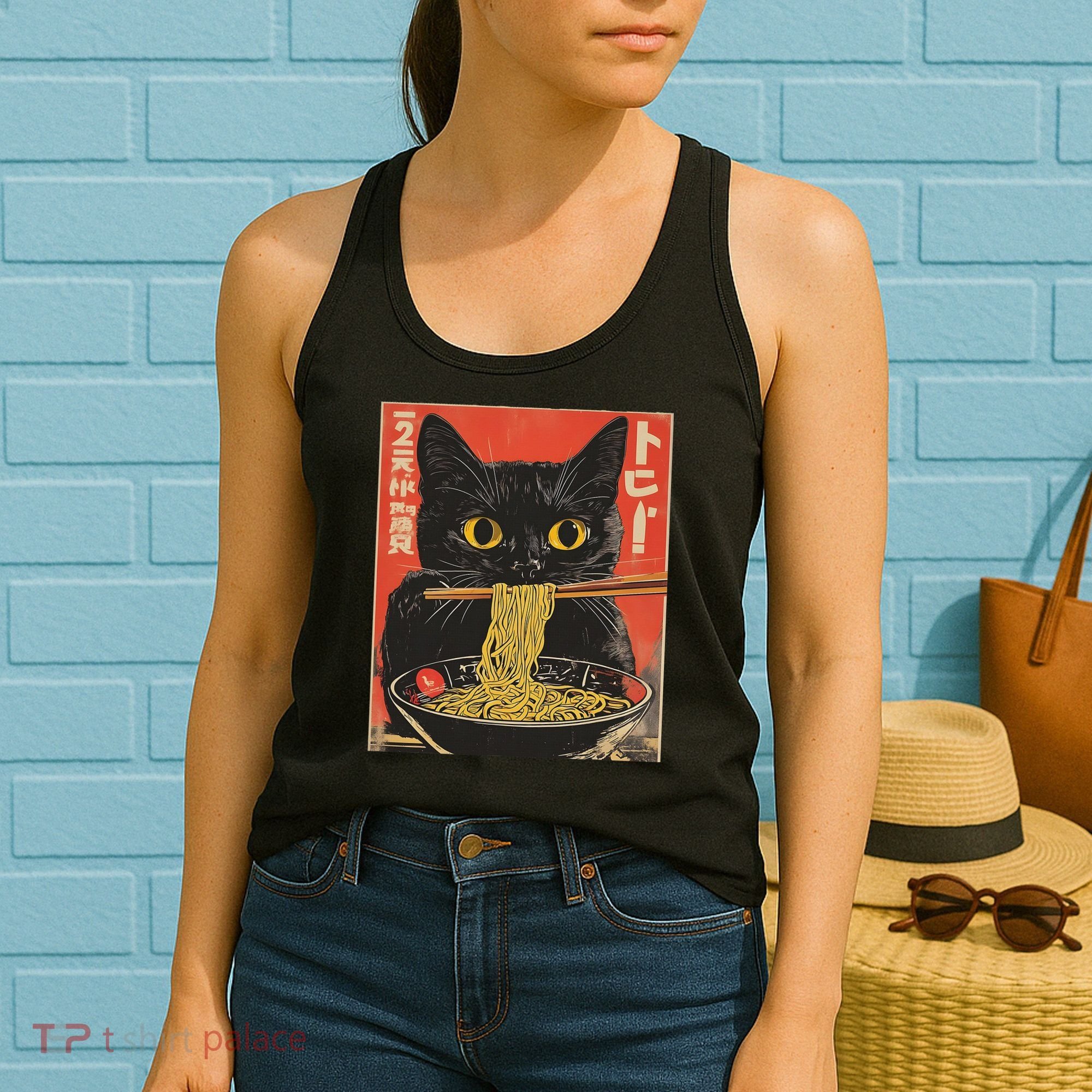 Cat Ramen Japanese Funny Anime S Kawaii Cat Women Women's Tank Top