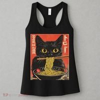 Cat Ramen Japanese Funny Anime S Kawaii Cat Women Women's Tank Top thumb 3
