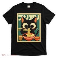 Cat Ramen Japanese Funny Japanese Kawaii Anime T-Shirt thumb 0