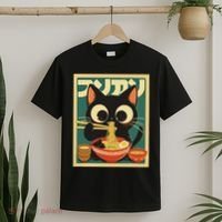 Cat Ramen Japanese Funny Japanese Kawaii Anime T-Shirt thumb 2