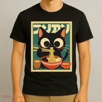 Cat Ramen Japanese Funny Japanese Kawaii Anime T-Shirt thumb 3