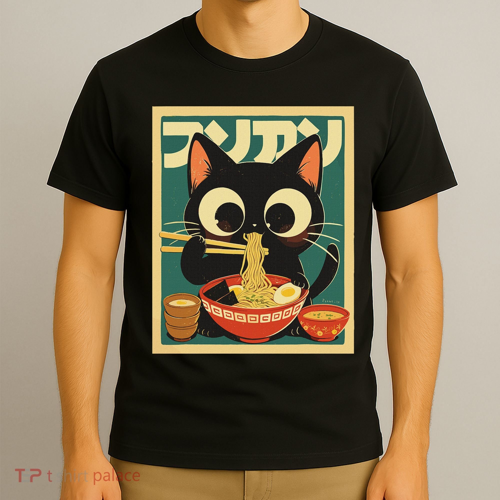 Cat Ramen Japanese Funny Japanese Kawaii Anime T-Shirt