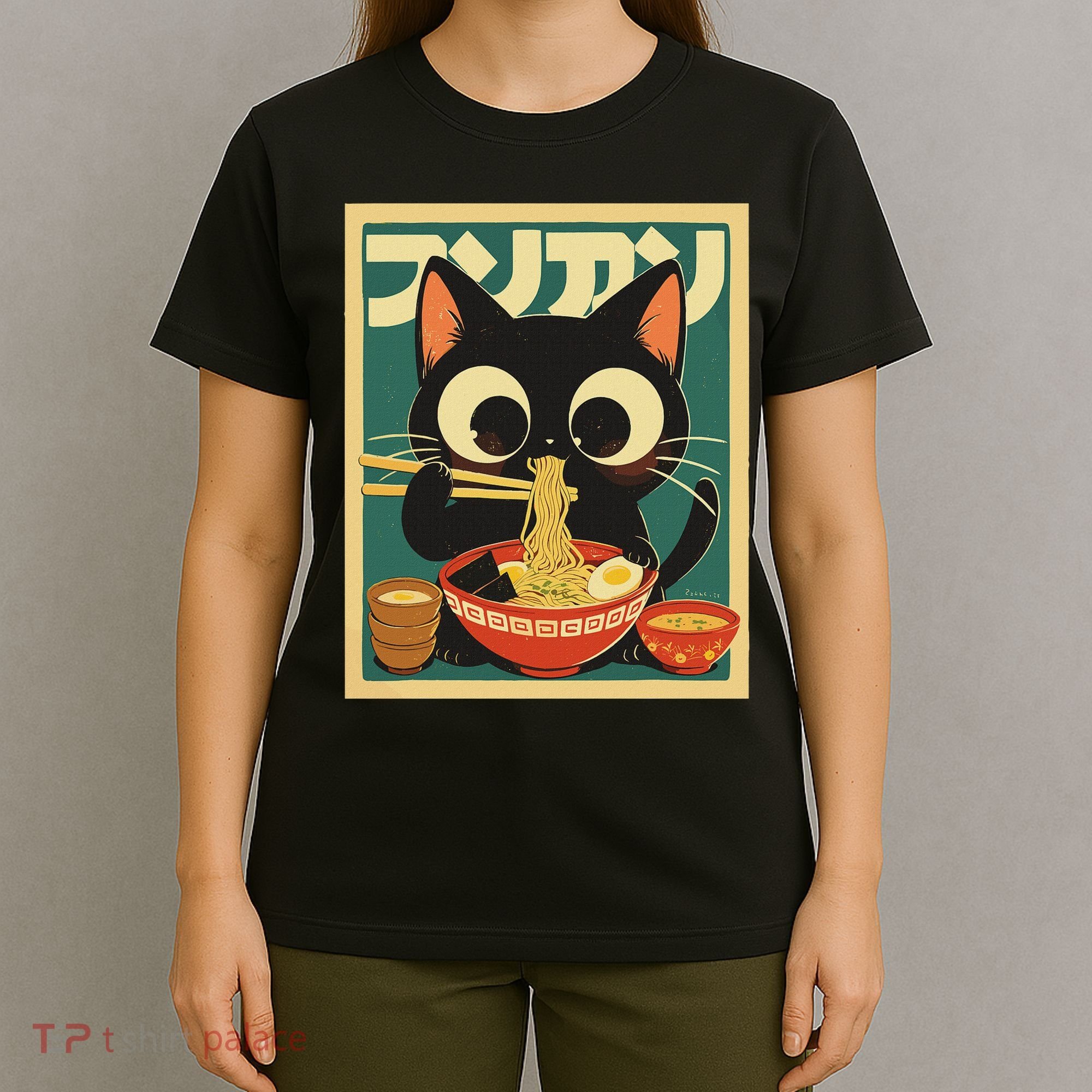 Cat Ramen Japanese Funny Japanese Kawaii Anime T-Shirt