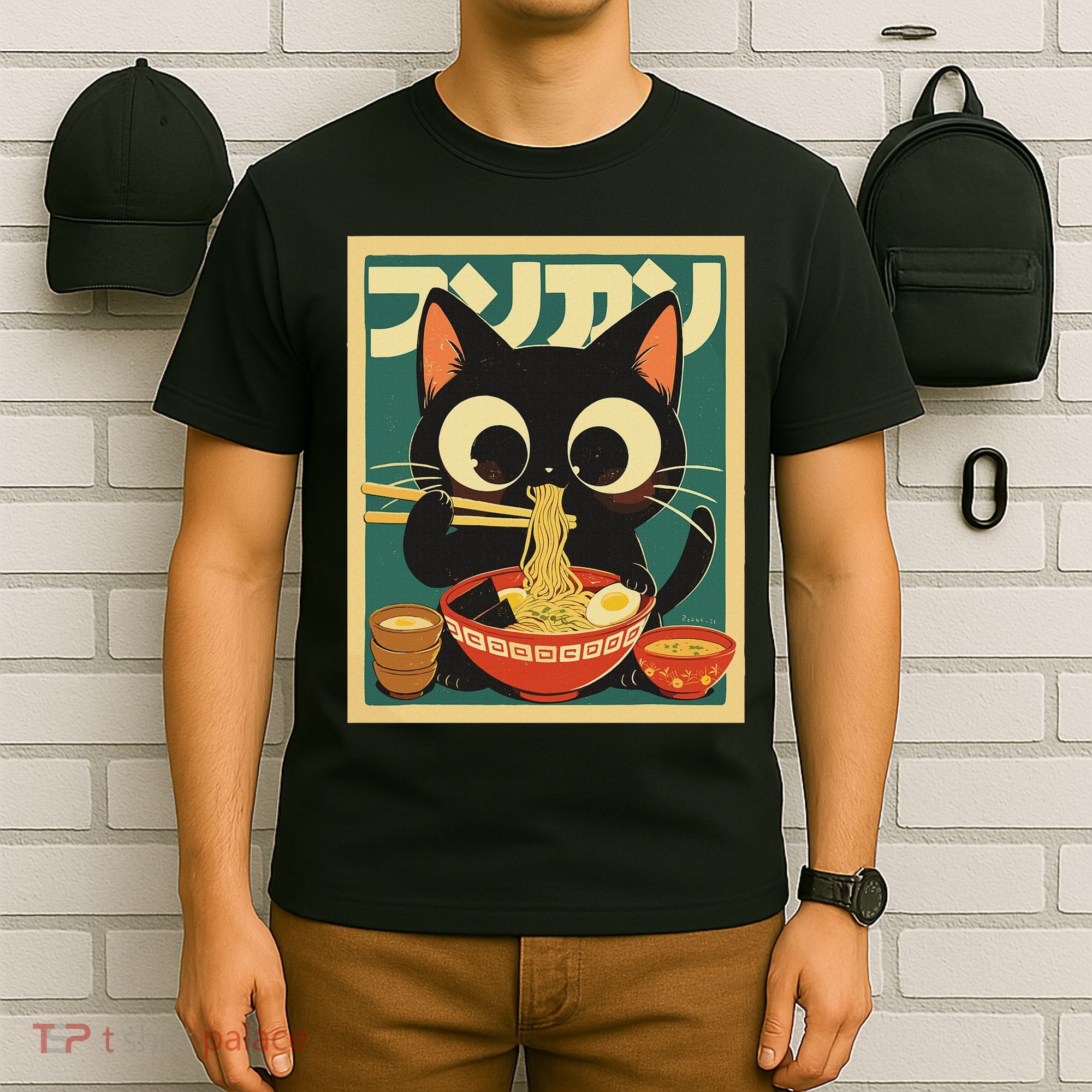 Cat Ramen Japanese Funny Japanese Kawaii Anime T-Shirt