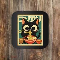 Cat Ramen Japanese Funny Japanese Kawaii Anime Coaster thumb 0