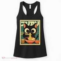 Cat Ramen Japanese Funny Japanese Kawaii Anime Women's Tank Top thumb 0