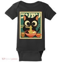Cat Ramen Japanese Funny Japanese Kawaii Anime Baby Bodysuit thumb 0
