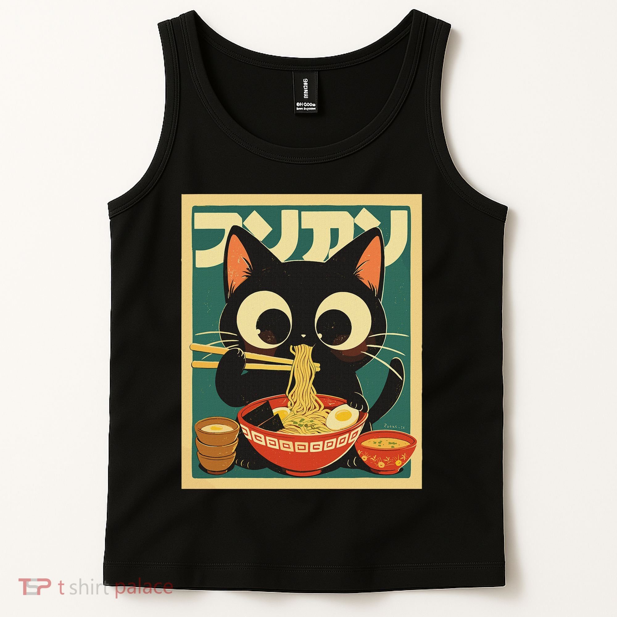Cat Ramen Japanese Funny Japanese Kawaii Anime Tank Top