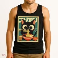Cat Ramen Japanese Funny Japanese Kawaii Anime Tank Top thumb 3