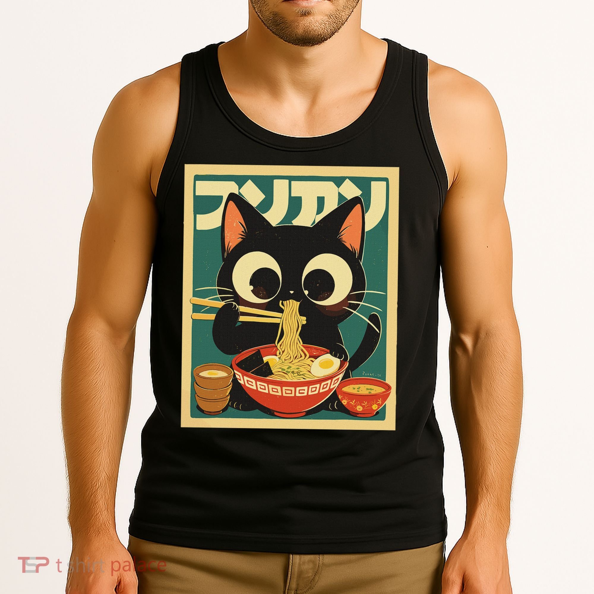 Cat Ramen Japanese Funny Japanese Kawaii Anime Tank Top