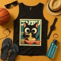 Cat Ramen Japanese Funny Japanese Kawaii Anime Tank Top thumb 4