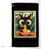 Cat Ramen Japanese Funny Japanese Kawaii Anime Golf Towel thumb 0