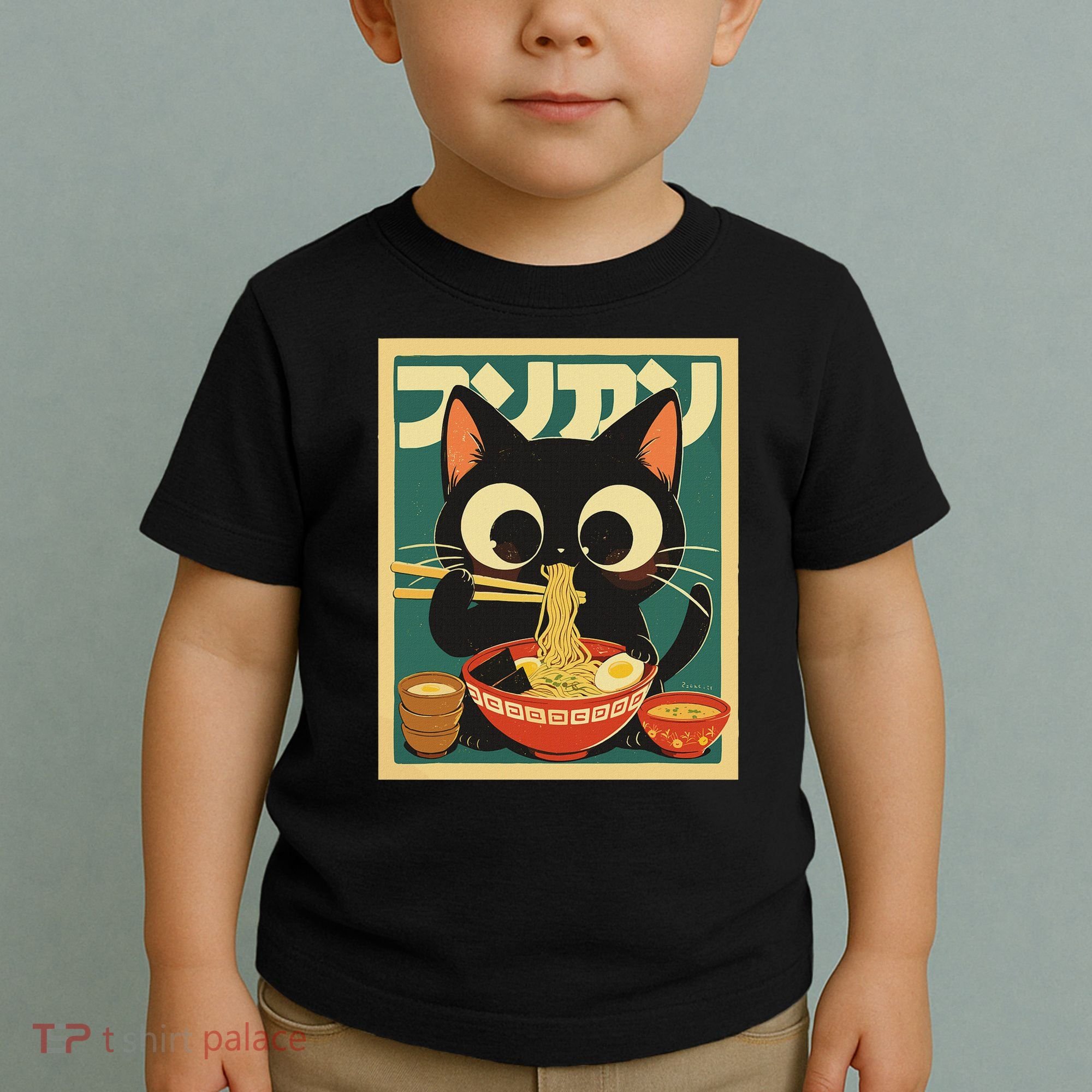 Cat Ramen Japanese Funny Japanese Kawaii Anime Toddler T-Shirt