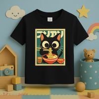 Cat Ramen Japanese Funny Japanese Kawaii Anime Toddler T-Shirt thumb 3