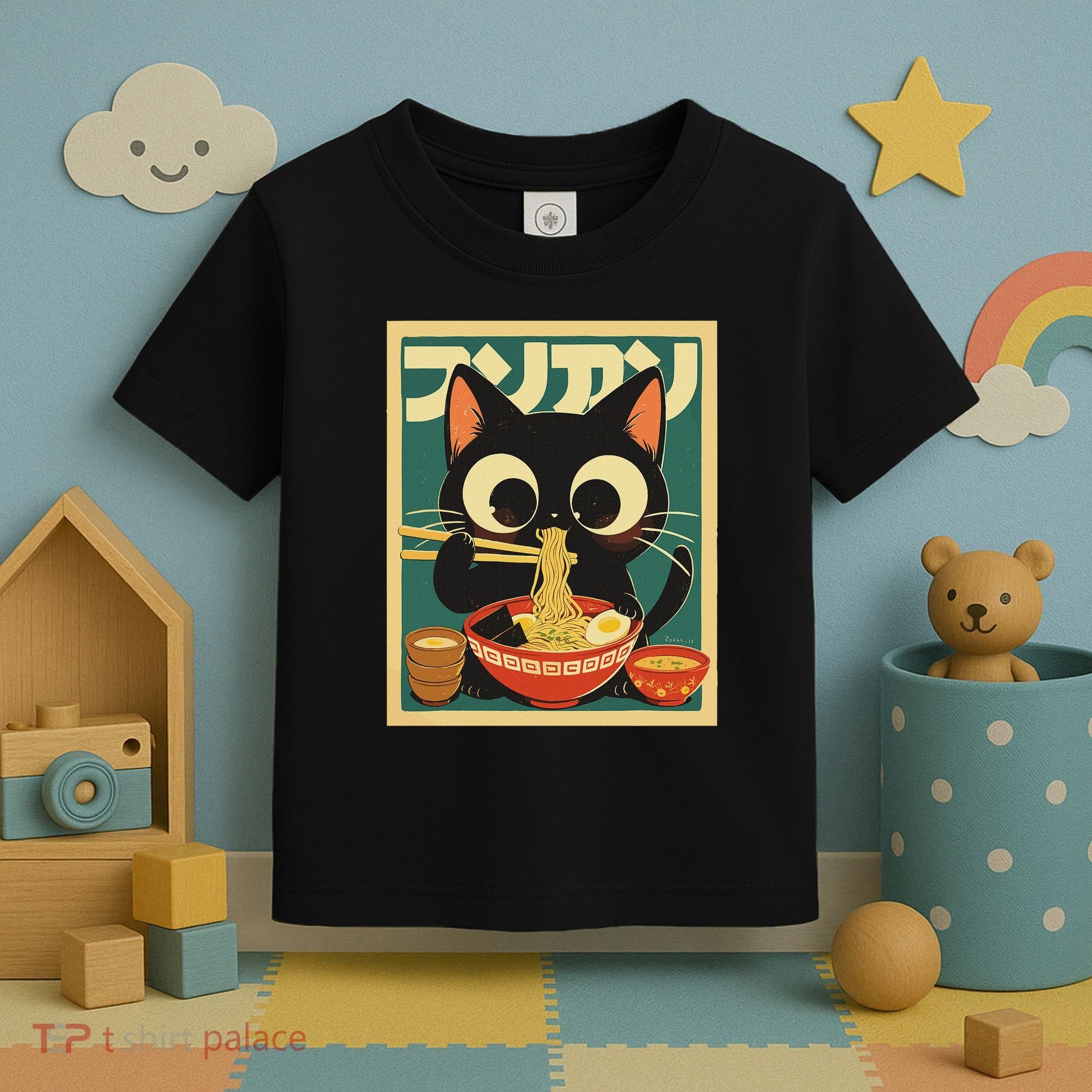 Cat Ramen Japanese Funny Japanese Kawaii Anime Toddler T-Shirt