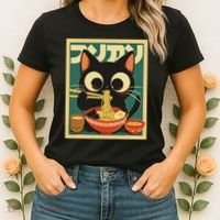 Cat Ramen Japanese Funny Japanese Kawaii Anime Women's T-Shirt thumb 2