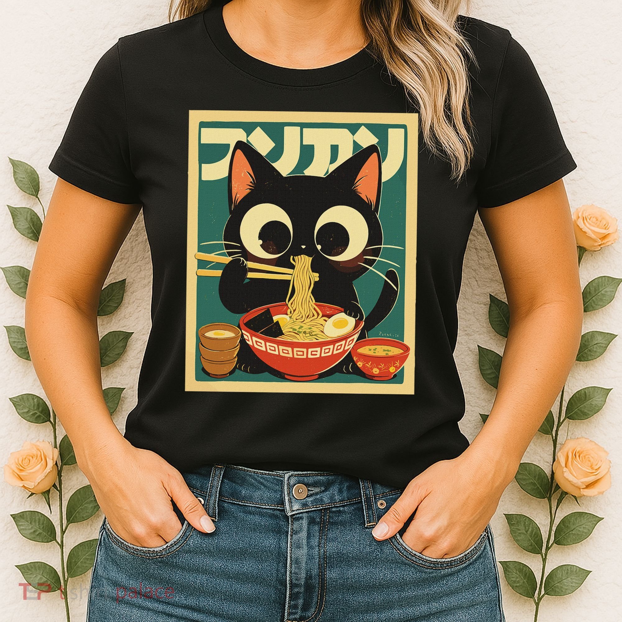 Cat Ramen Japanese Funny Japanese Kawaii Anime Women's T-Shirt