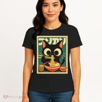 Cat Ramen Japanese Funny Japanese Kawaii Anime Women's T-Shirt thumb 4