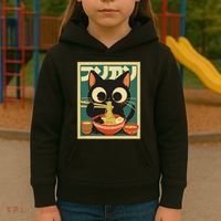 Cat Ramen Japanese Funny Japanese Kawaii Anime Kids Hoodie thumb 3