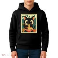Cat Ramen Japanese Funny Japanese Kawaii Anime Kids Hoodie thumb 4