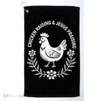 Chicken Raising & Jesus Praising Golf Towel thumb 0