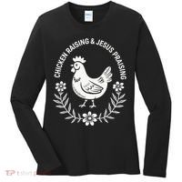 Chicken Raising & Jesus Praising Women's Long Sleeve Shirt thumb 0