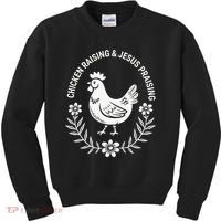 Chicken Raising & Jesus Praising Kids Sweatshirt thumb 0