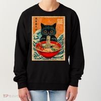 Cat Ramen Japanese Anime Funny Graphic Kawaii Cat Women's Sweatshirt thumb 0