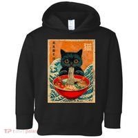 Cat Ramen Japanese Anime Funny Graphic Kawaii Cat Toddler Hoodie thumb 0
