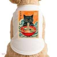 Cat Ramen Japanese Anime Funny Graphic Kawaii Cat Doggie Tank thumb 0
