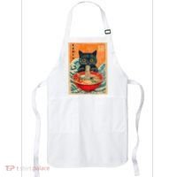 Cat Ramen Japanese Anime Funny Graphic Kawaii Cat Apron thumb 0