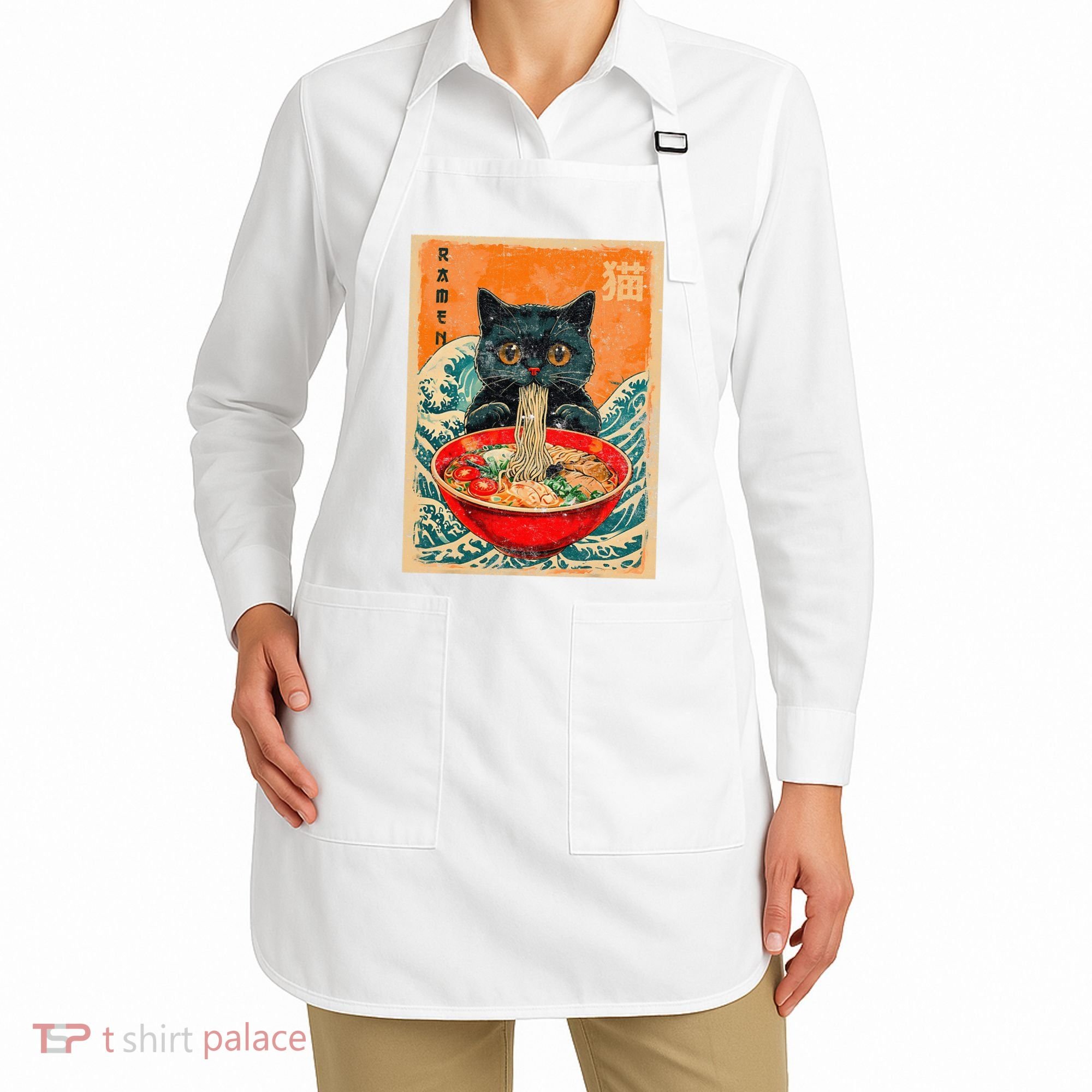 Cat Ramen Japanese Anime Funny Graphic Kawaii Cat Apron