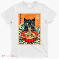 Cat Ramen Japanese Anime Funny Graphic Kawaii Cat T-Shirt thumb 0